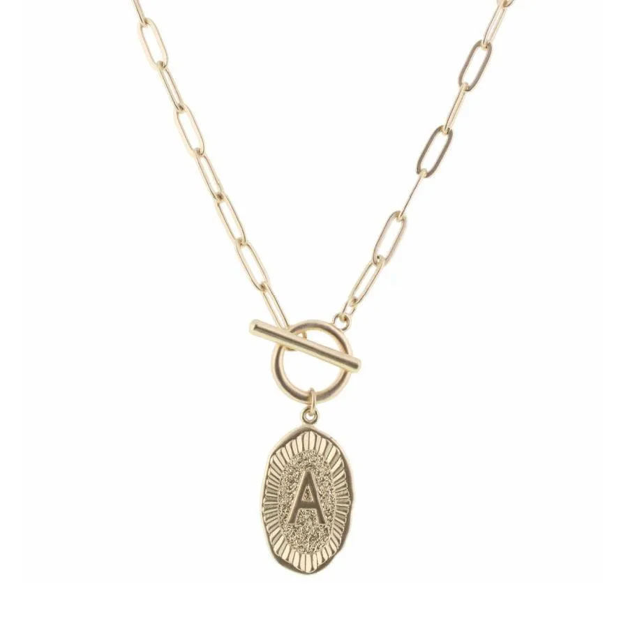 Jane Marie Initial Toggle Necklace