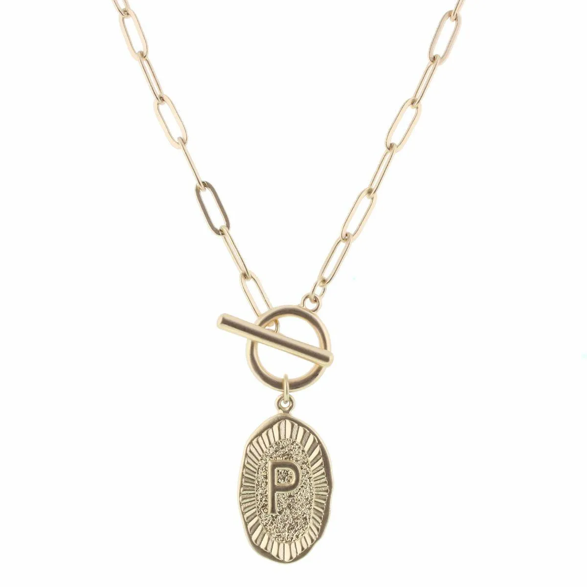 Jane Marie Initial Toggle Necklace