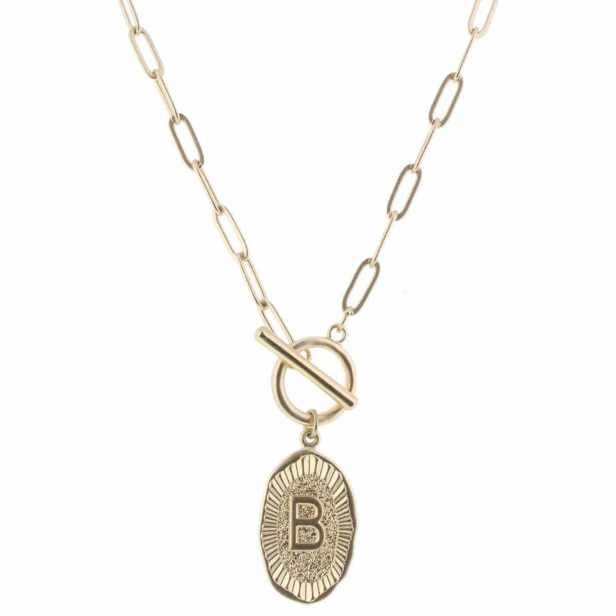 Jane Marie Initial Toggle Necklace