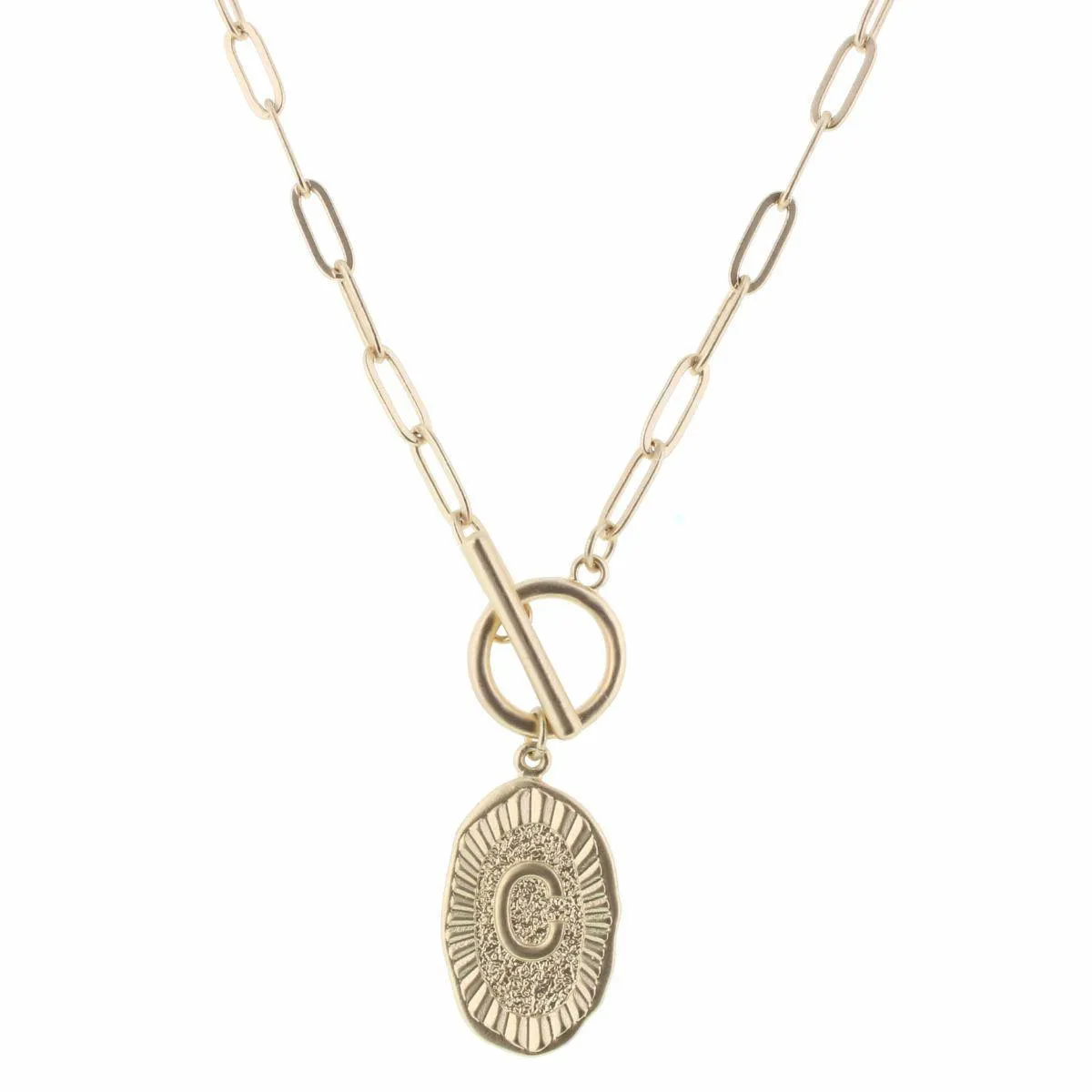 Jane Marie Initial Toggle Necklace