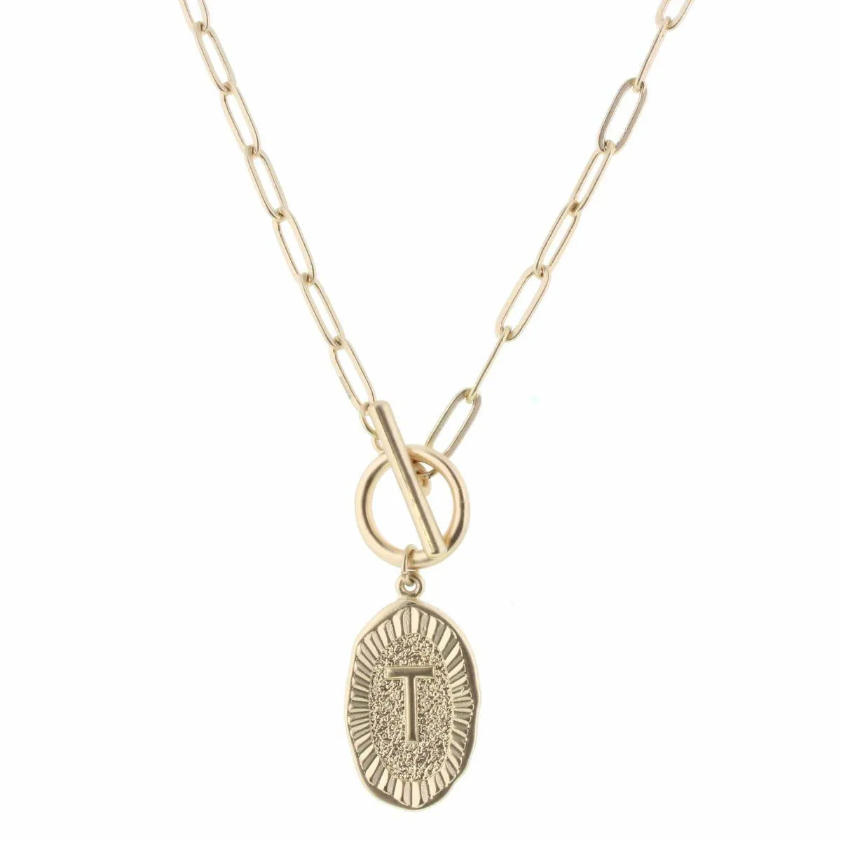 Jane Marie Initial Toggle Necklace