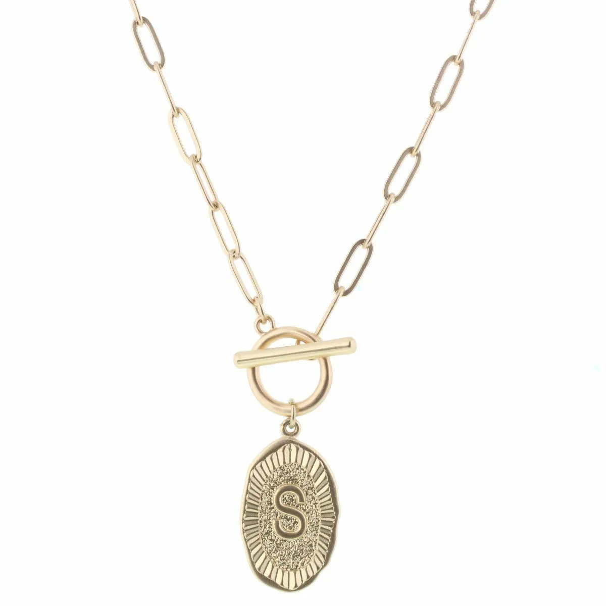 Jane Marie Initial Toggle Necklace