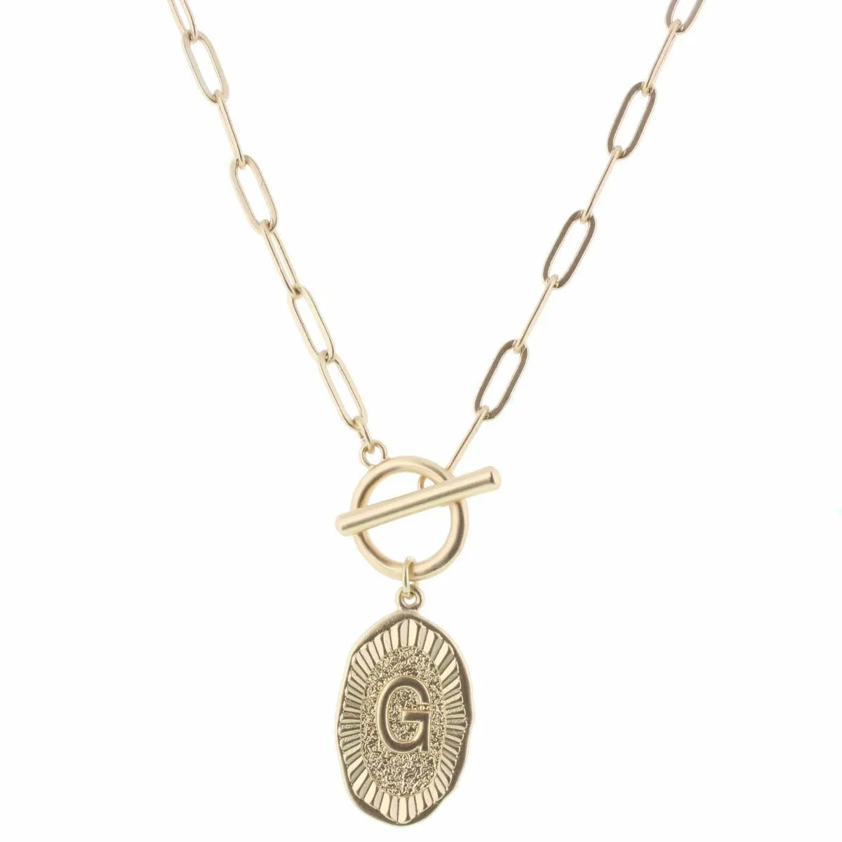 Jane Marie Initial Toggle Necklace