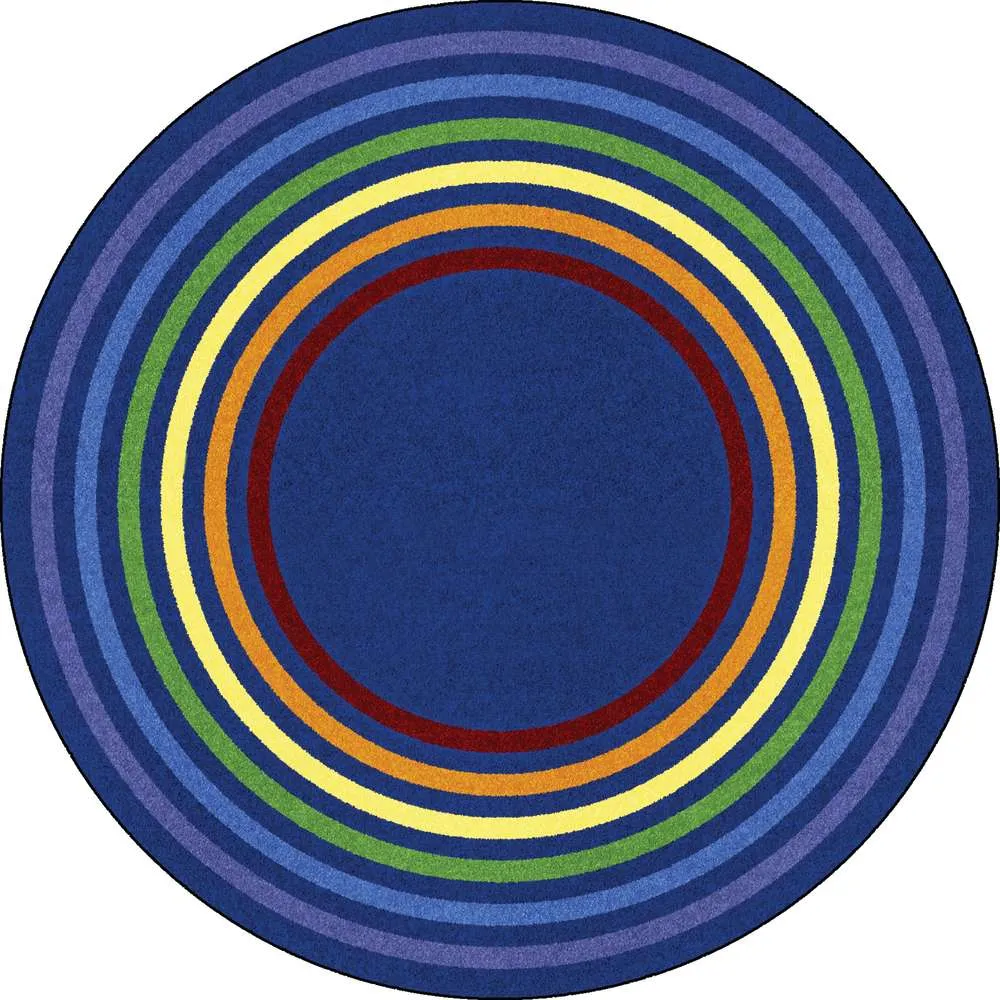 Joy Carpets Rainbow Rings Rug, Round