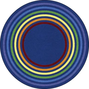Joy Carpets Rainbow Rings Rug, Round