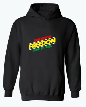 Juneteenth freedom hoodie dash design