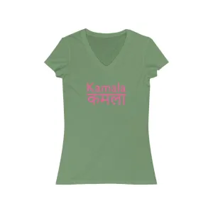 KAMALA DEVI - Women's Jersey Short Sleeve V-Neck Tee