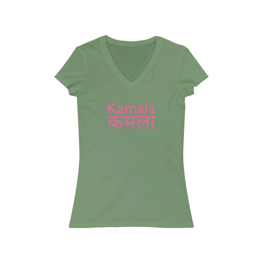 KAMALA DEVI - Women's Jersey Short Sleeve V-Neck Tee