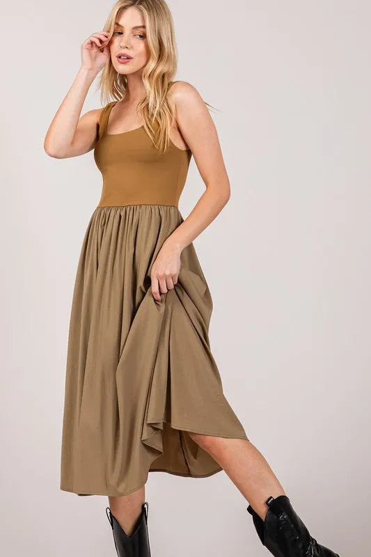 Karina Dress in Mustard Olive