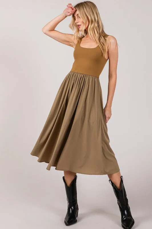 Karina Dress in Mustard Olive