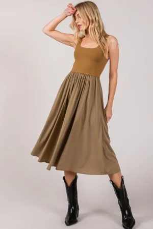 Karina Dress in Mustard Olive