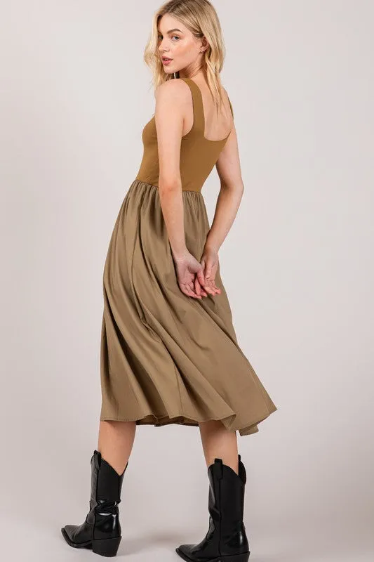 Karina Dress in Mustard Olive