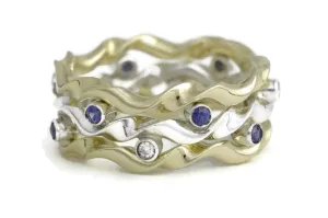 Kelp Forest Ring with Wave Ring Adornments - 18K & Silver