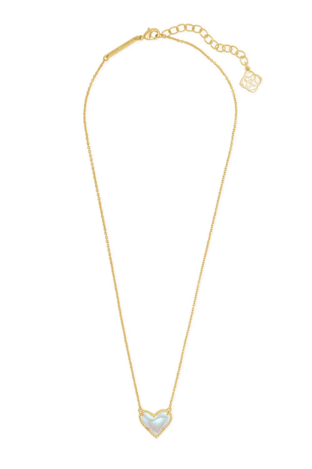 Kendra Scott Ari Heart Gold Pendant Necklace in Dichroic Glass | 4217706879