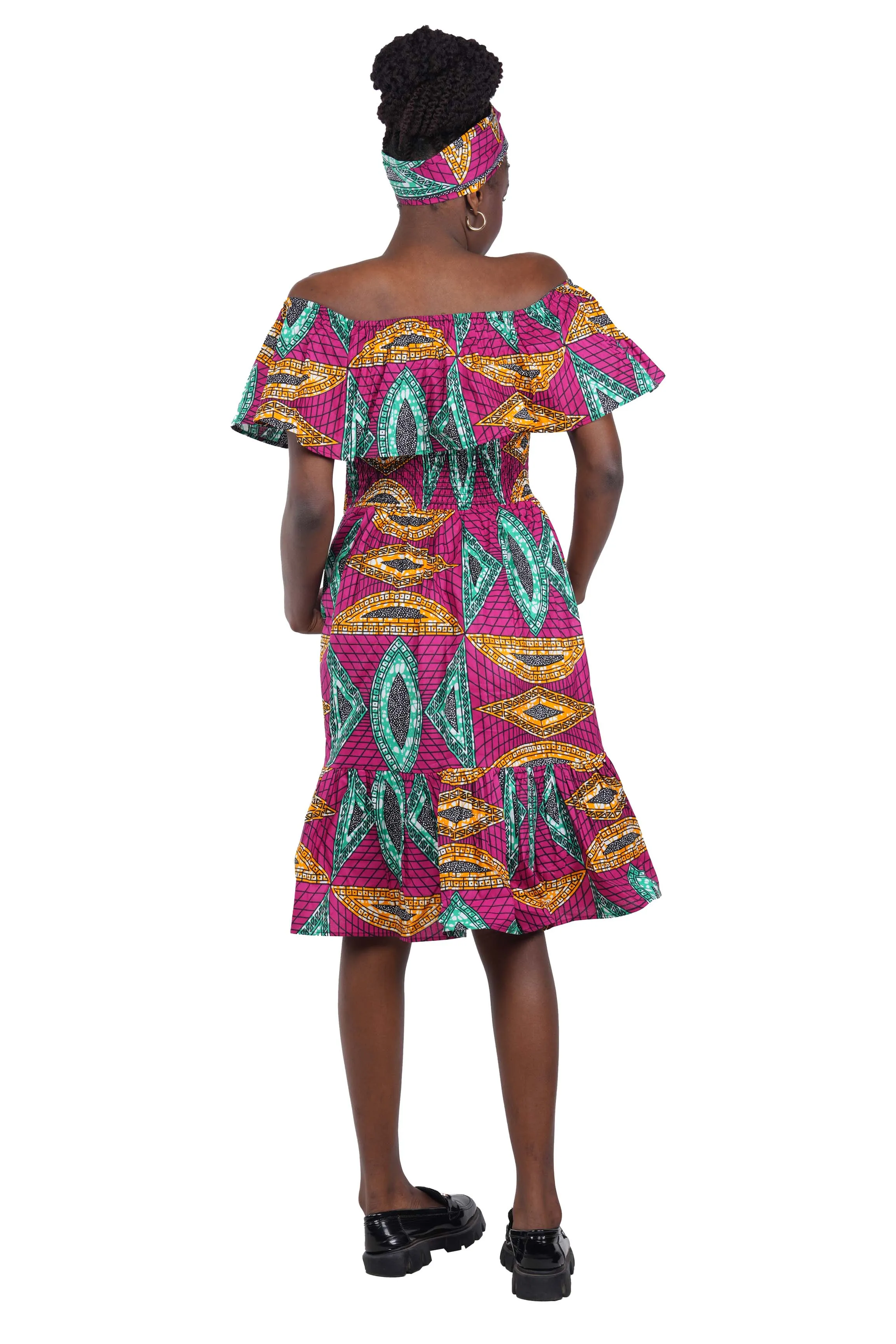 Kente Printed Fit and Flare Dress