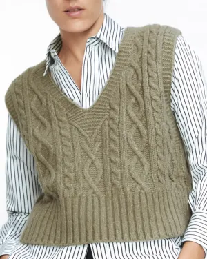 Knit V-neck Argyle Pattern Tank Tops Sweaters