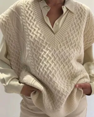 Knit V-neck Vest Sweaters Camis Tank Tops
