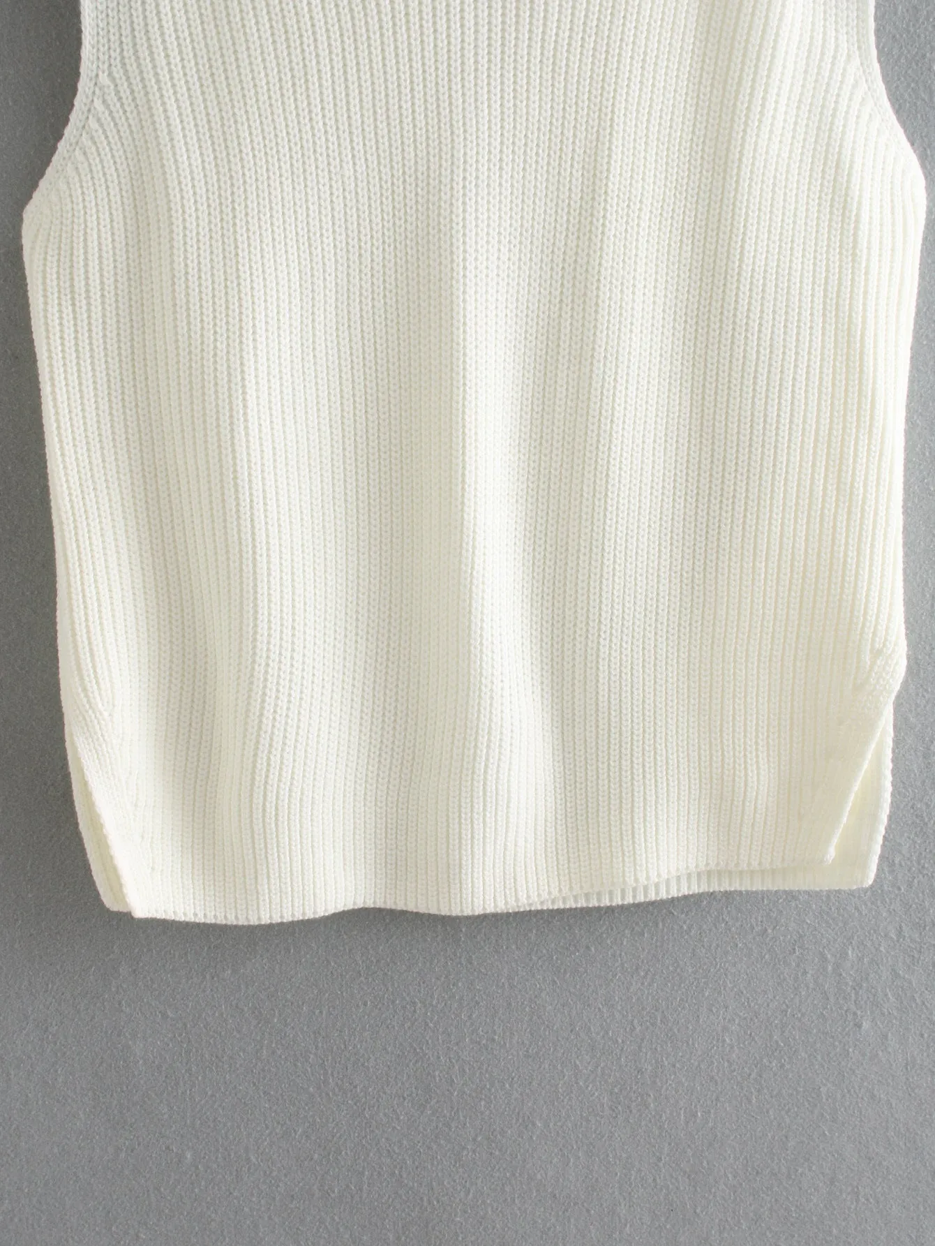 Knitted Sleeveless V-neck Long Vest Pullover Sweaters