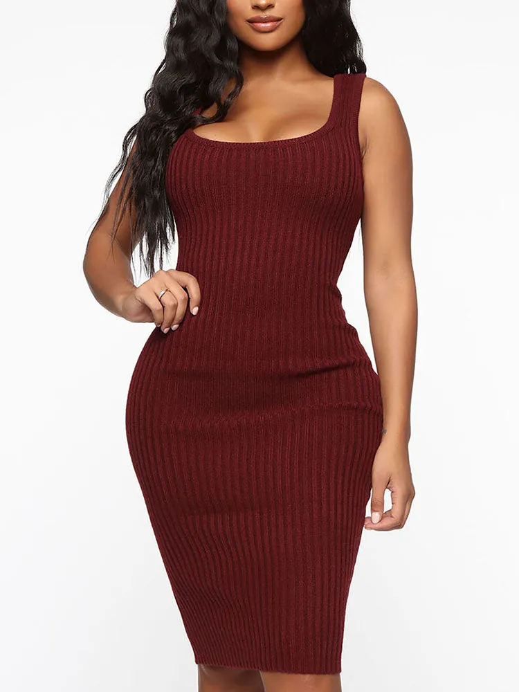 Knitted Turtleneck Sweaters & Tank Dress Set