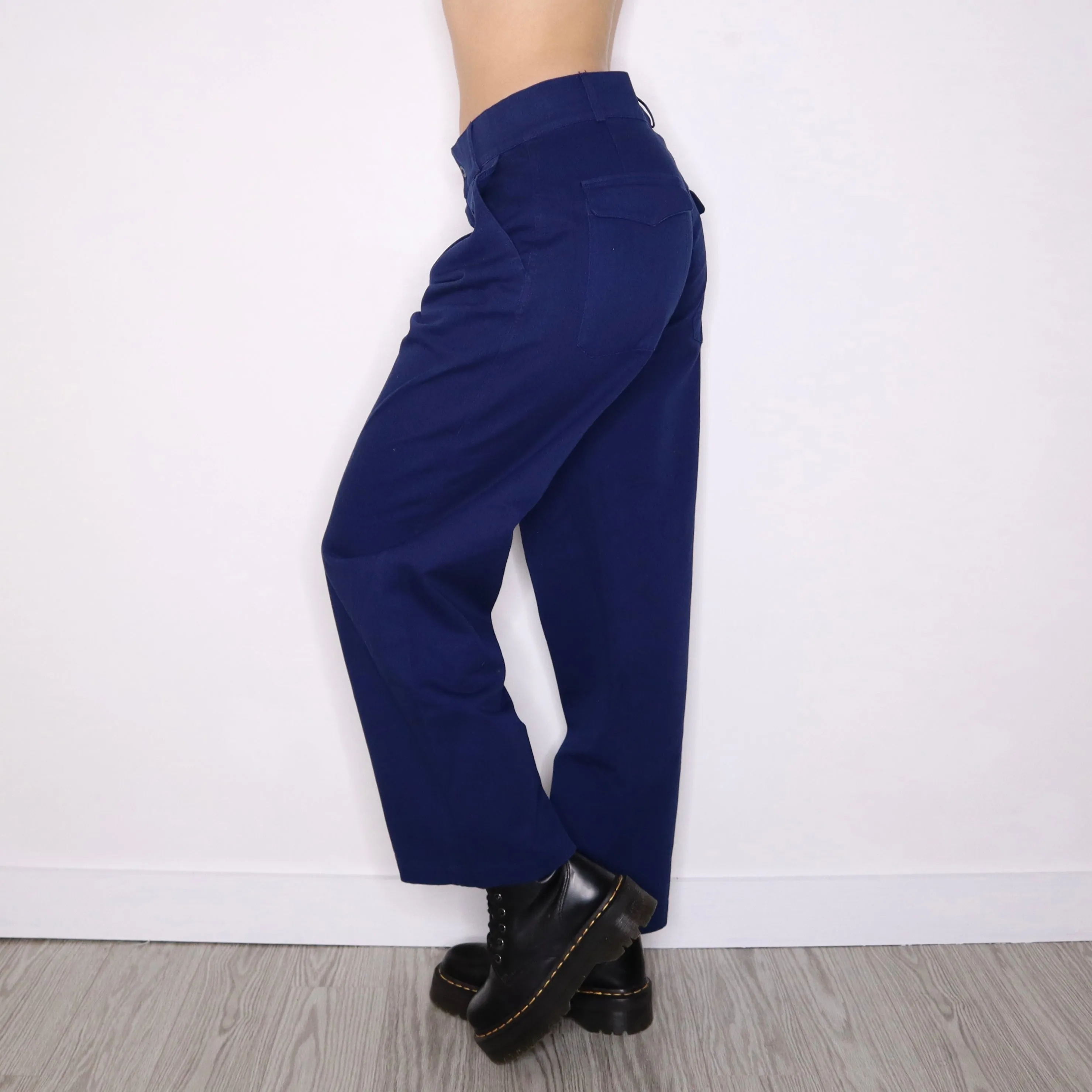 LABO.ART Navy Wide Leg Pants (M) 