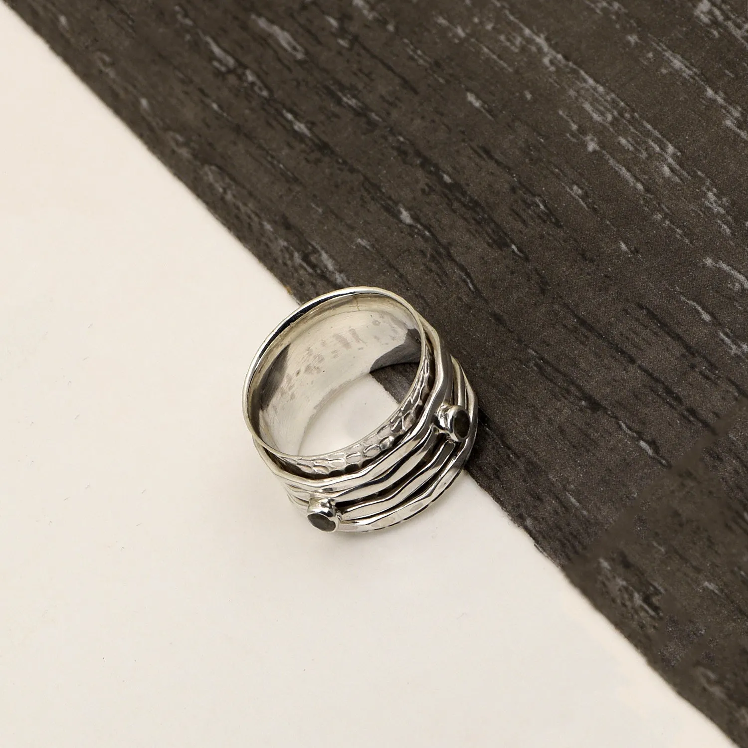 Labradorite Multi Band Meditation Spinner Ring