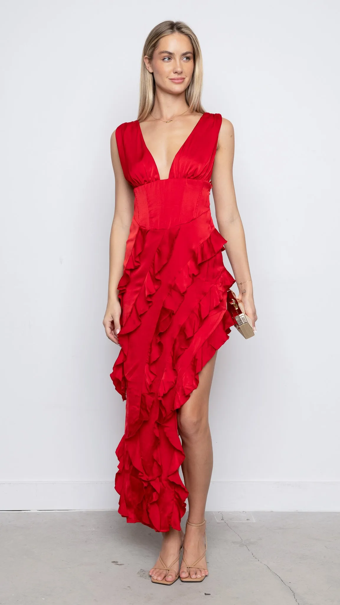 Lampan Maxi Dress in Red