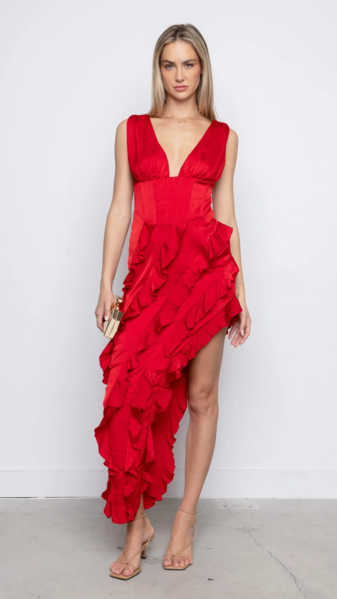 Lampan Maxi Dress in Red