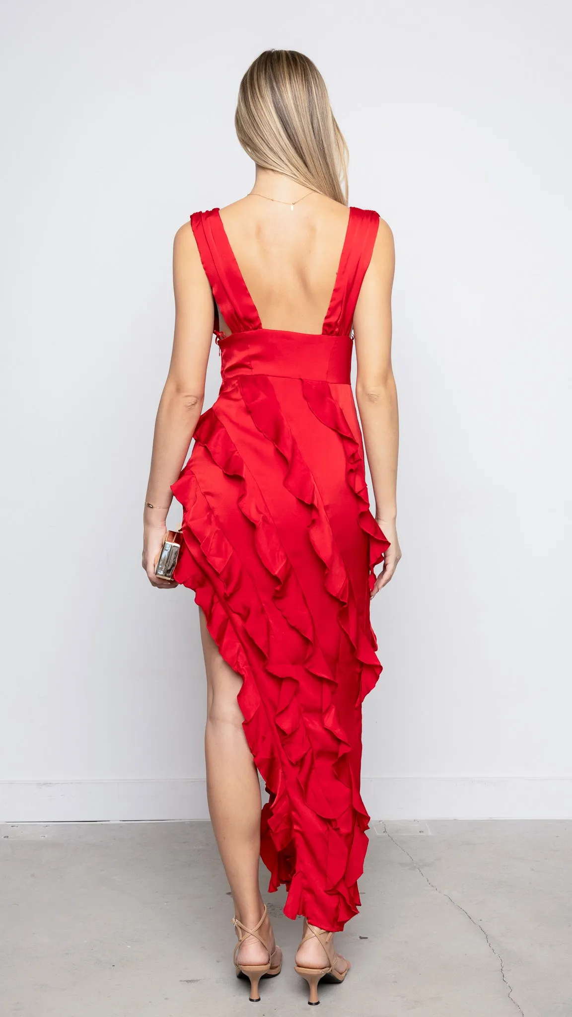 Lampan Maxi Dress in Red