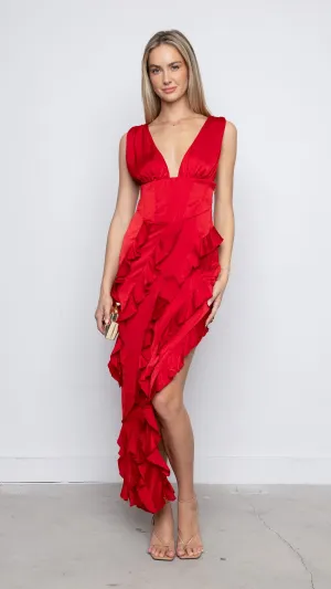 Lampan Maxi Dress in Red