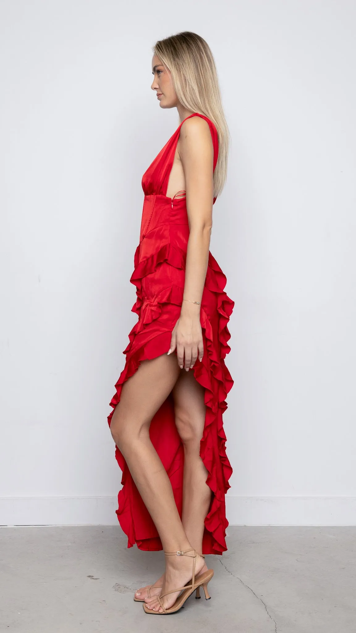 Lampan Maxi Dress in Red