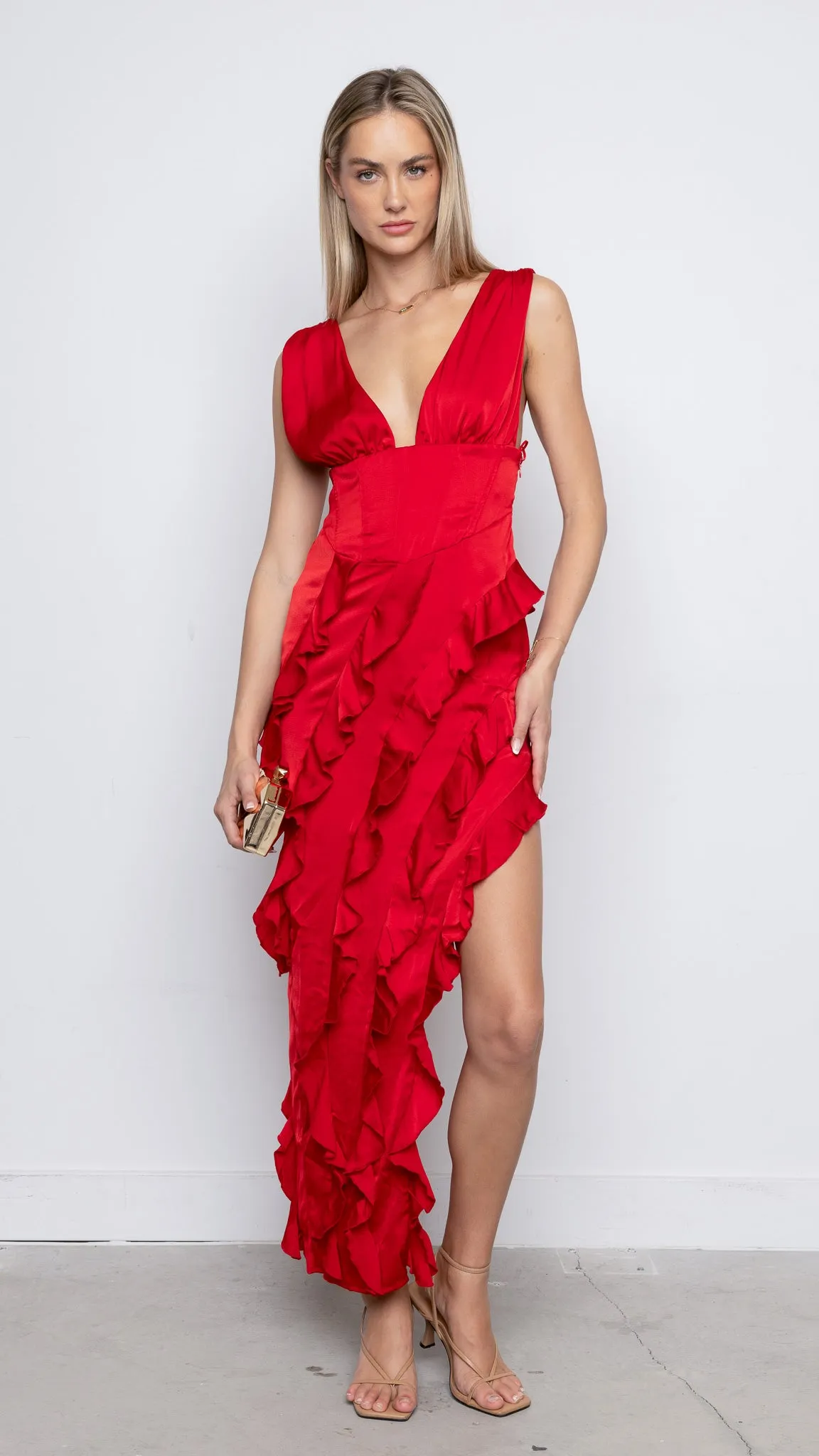 Lampan Maxi Dress in Red