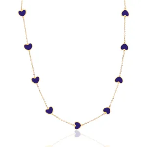 Lapis Heart Station Necklace