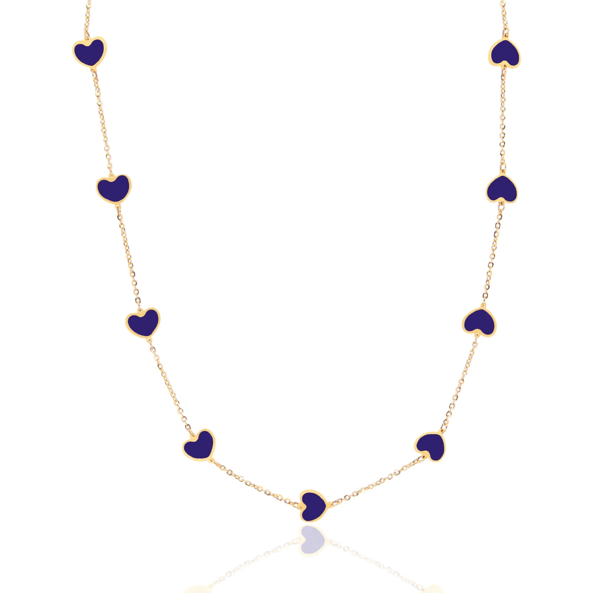Lapis Heart Station Necklace