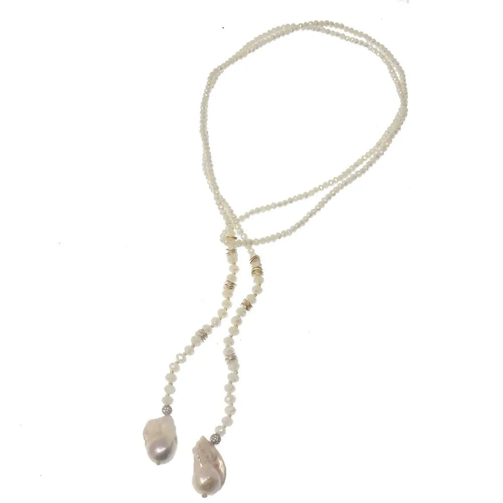 Lariat with Baroque Pearls