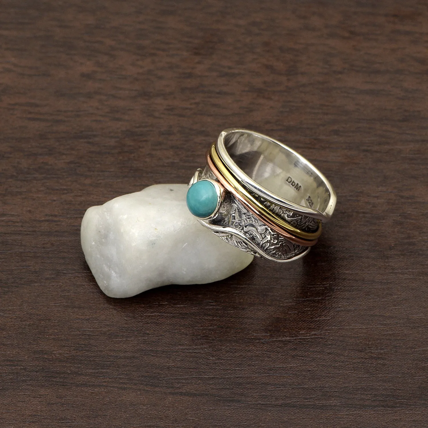 Larimar Meditation Spinner Ring
