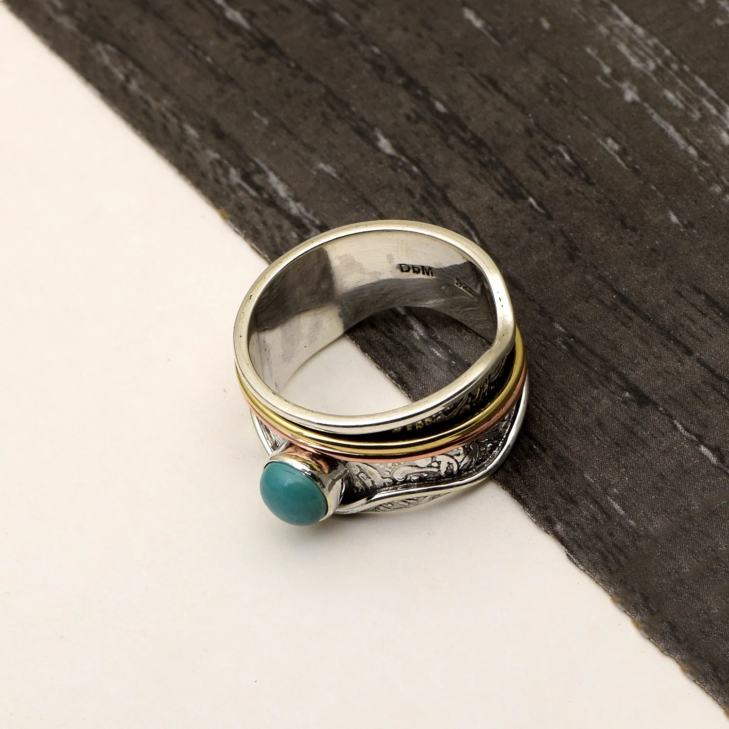Larimar Meditation Spinner Ring