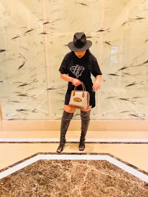 Lavish Diamond Rhinestone Oversized Shirt