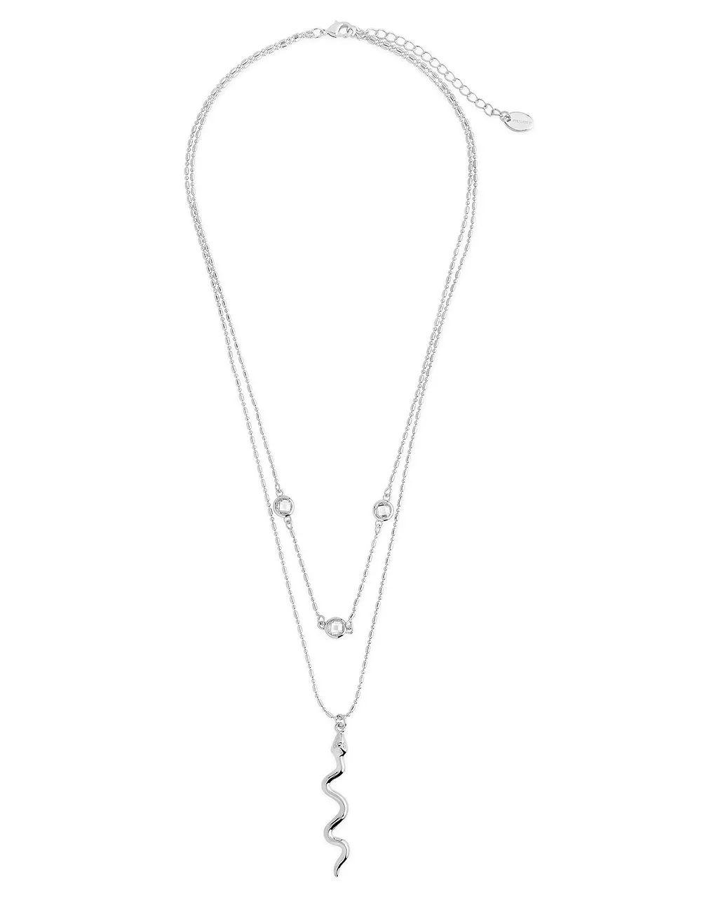 Layered Chain with Snake Pendant Necklace