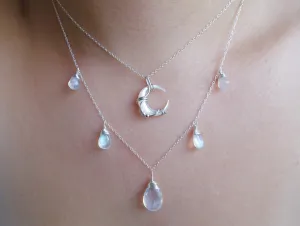 Layered Lunar Necklace in Sterling Silver