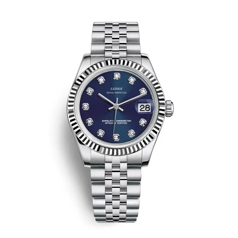 LGXIGE Crystal Women Bracelet Watches Top Brand Fashion Diamond Ladies Quartz Watch Steel Female Wristwatch Montre Femme Relogio