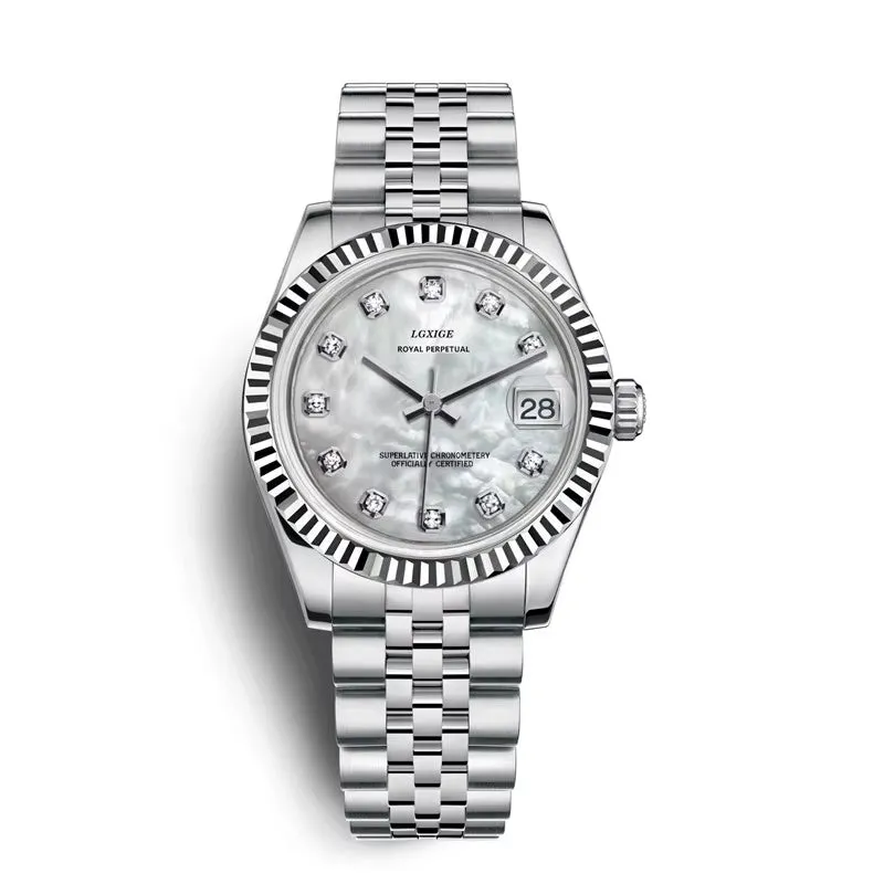 LGXIGE Crystal Women Bracelet Watches Top Brand Fashion Diamond Ladies Quartz Watch Steel Female Wristwatch Montre Femme Relogio