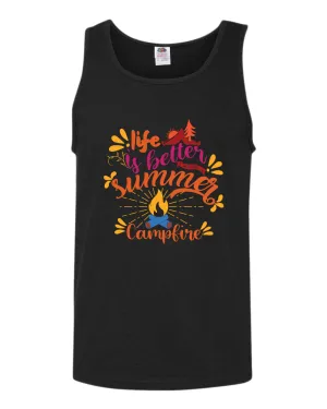 Life is better campfire tank top, summer tank top, beach party tank top
