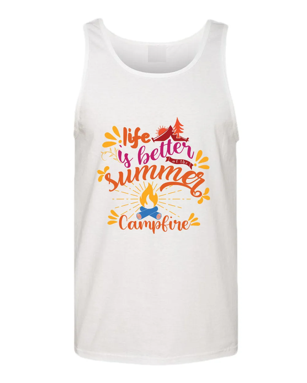Life is better campfire tank top, summer tank top, beach party tank top