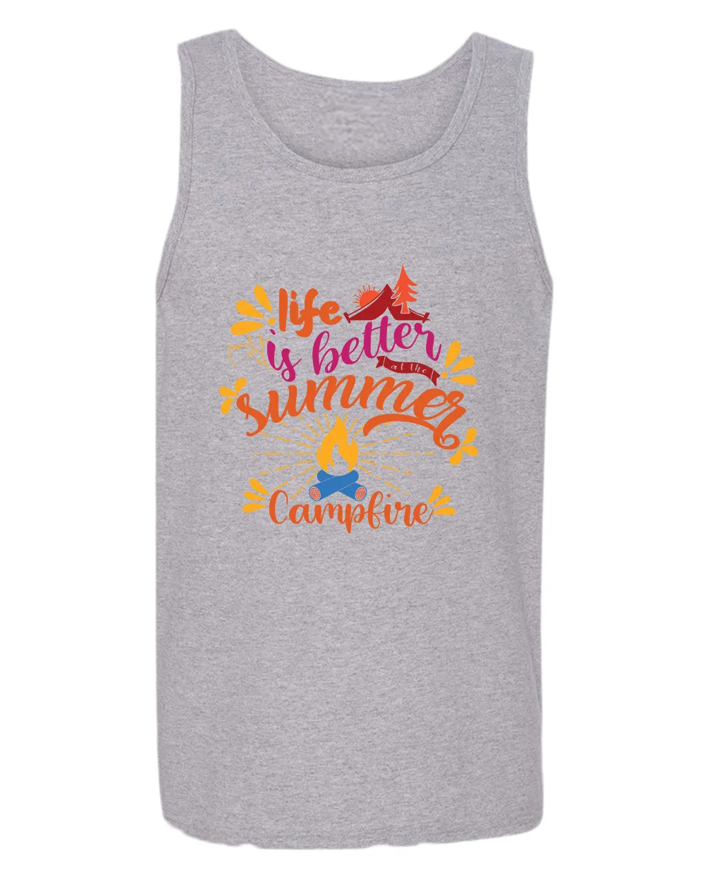 Life is better campfire tank top, summer tank top, beach party tank top
