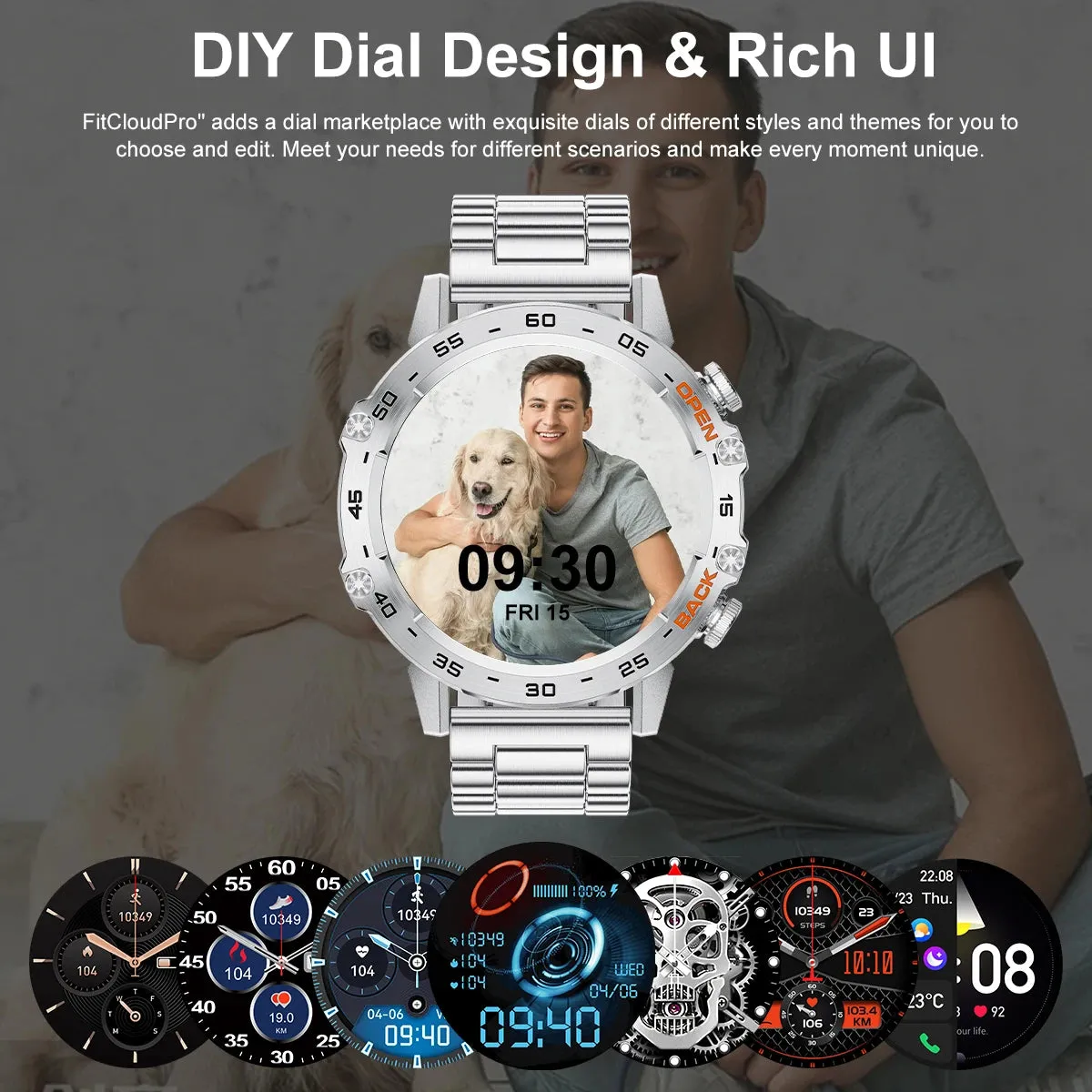 LIGE Smartwtach For Men 400mAh Outdoor Sport Bluetooth Calling Watches Health Monitoring Waterproof Smartwatch Man Reloj Hombre