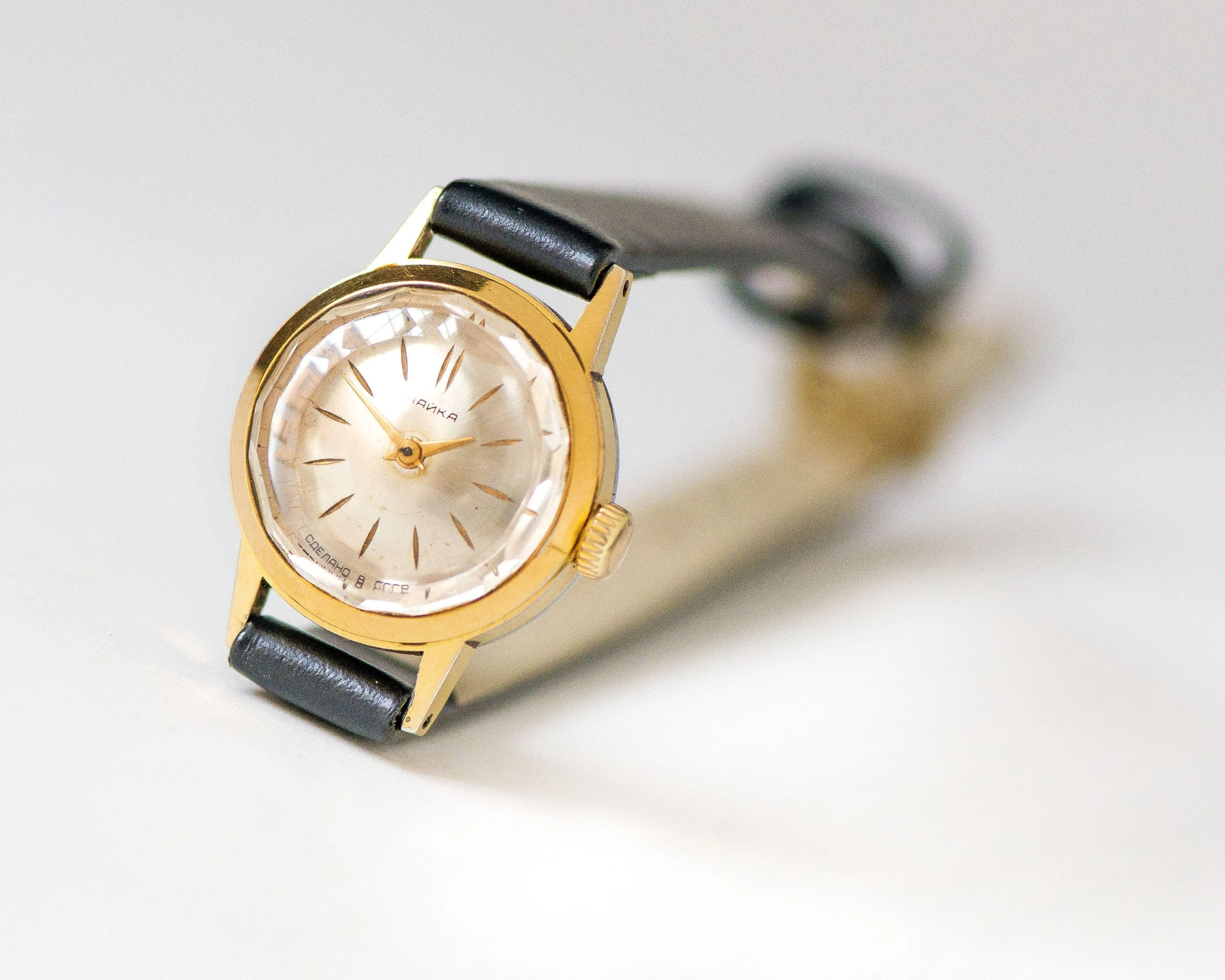 Limited edition chic women watch gold plated Seagull, minimalist wristwatch for women, angular cover watch jewelry gift, new leather band