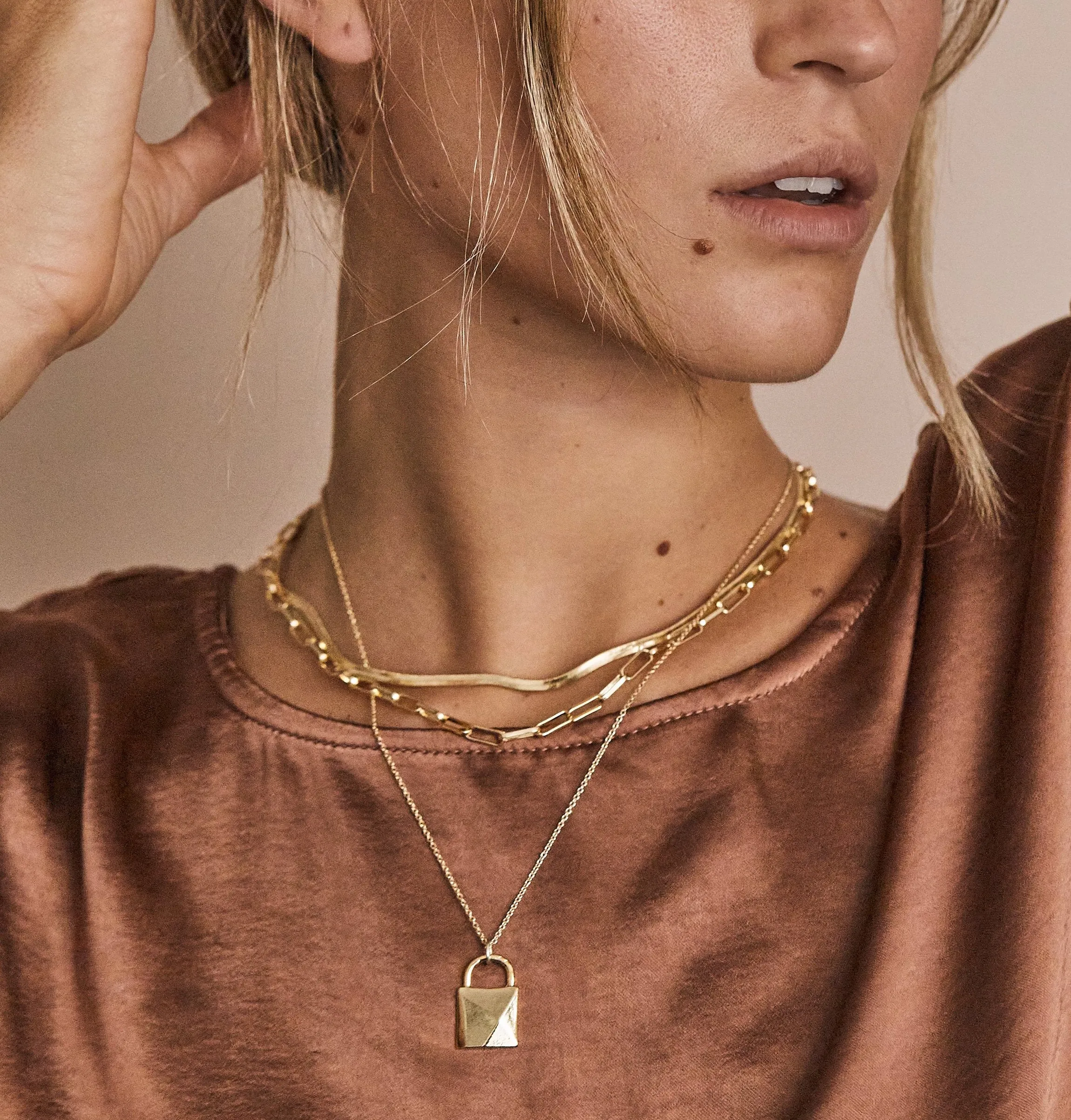 Lock Necklace in Silver