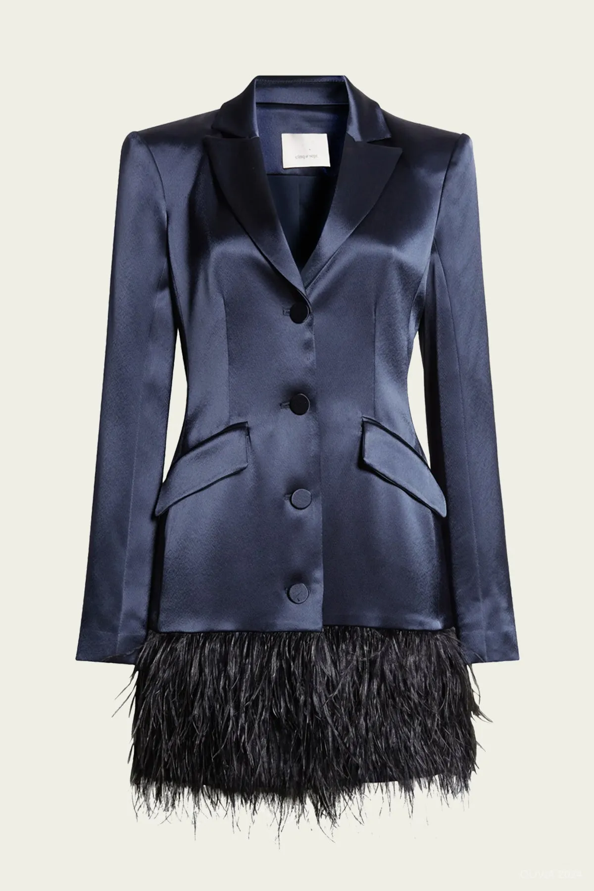 Long Sleeve Feather Joel Dress in Navy