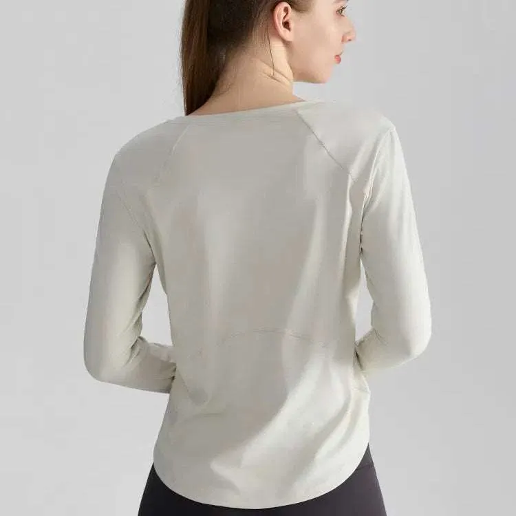 Long Sleeve Round Neckline Yoga T-Shirt
