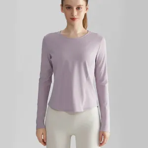 Long Sleeve Round Neckline Yoga T-Shirt